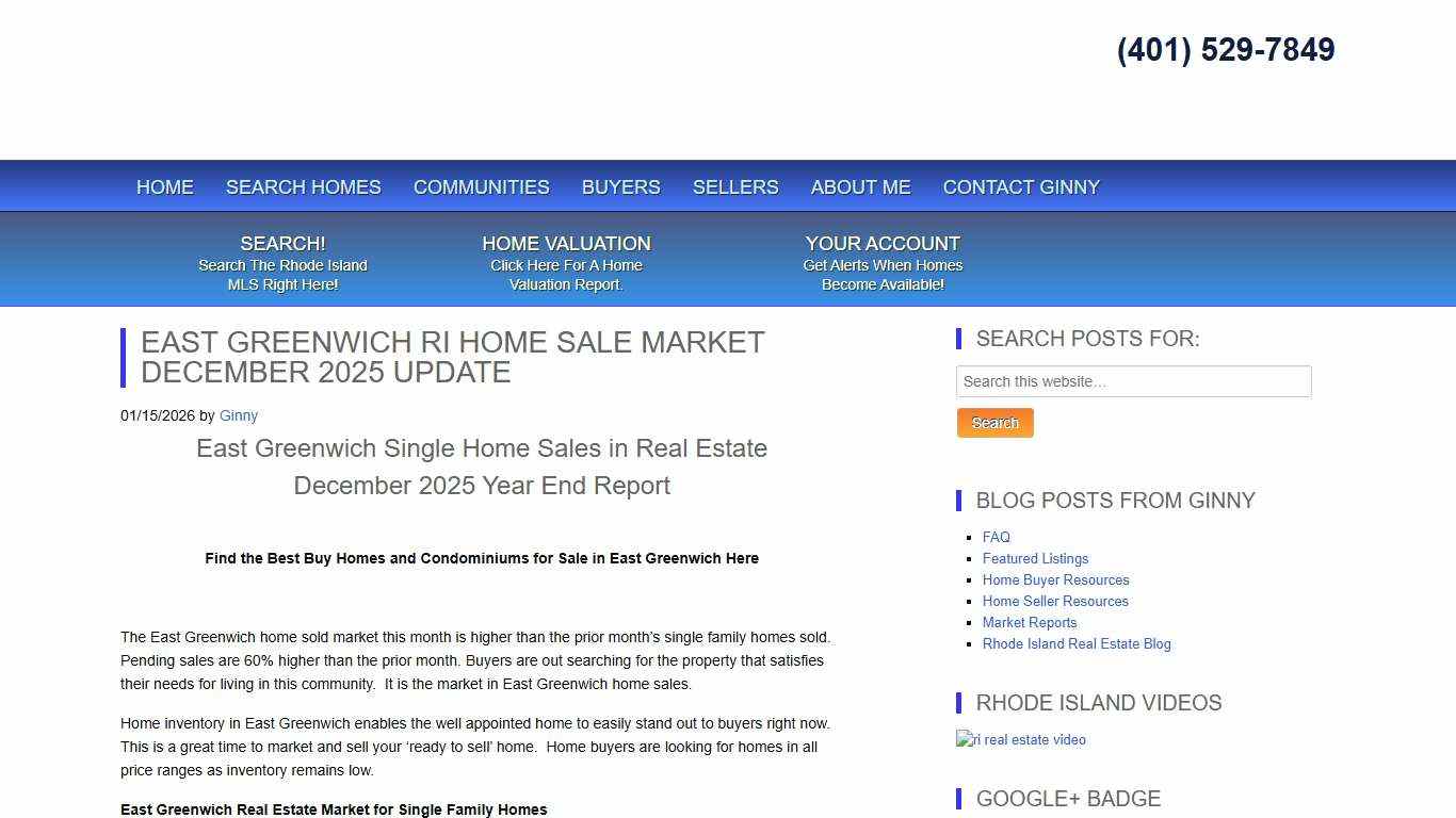 East Greenwich RI Home Sale Market December 2025 Update